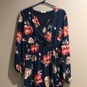 3/$20 Amelia James Maxi Front Slit Floral Dress